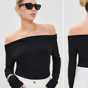 Le Bop Scarlet Off Shoulder Top